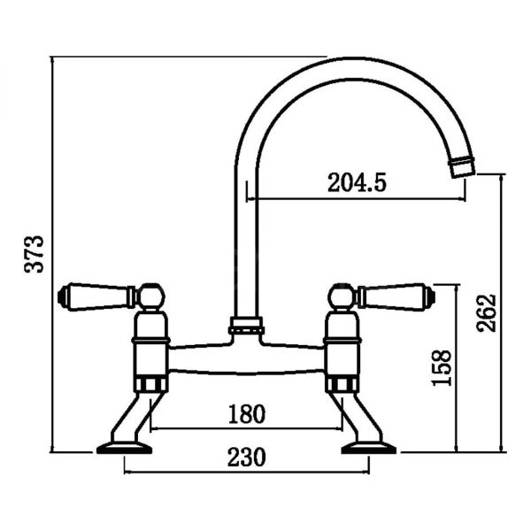 Clearwater Delphini Bridge Twin Lever Artisan Brass Kitchen Sink Mixer Tap #4