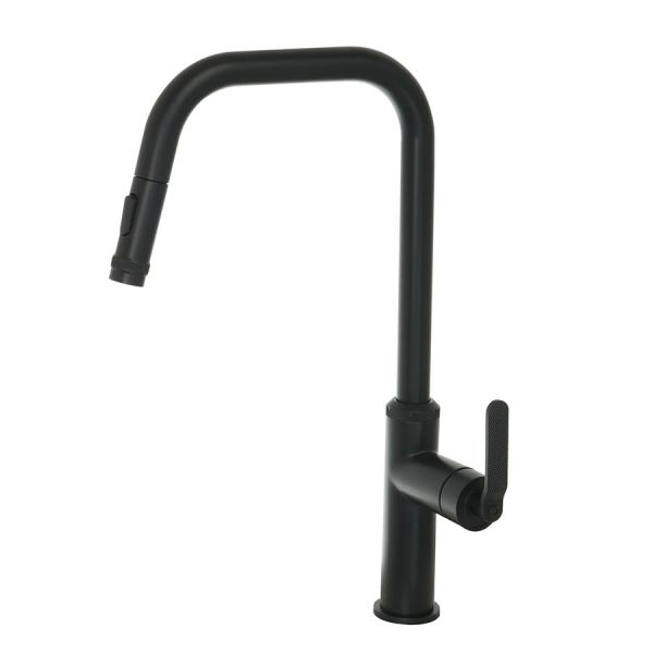 JTP Decor Matt Black Pull Out Kitchen Mixer Tap