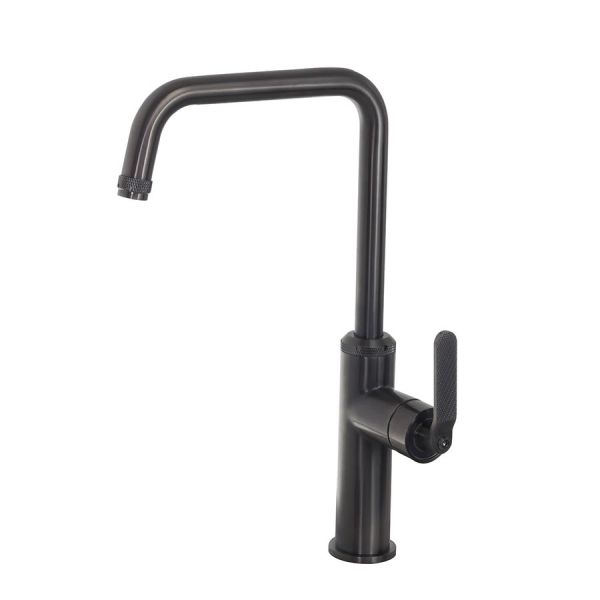 JTP Decor Brushed Black Swivel Kitchen Mixer Tap