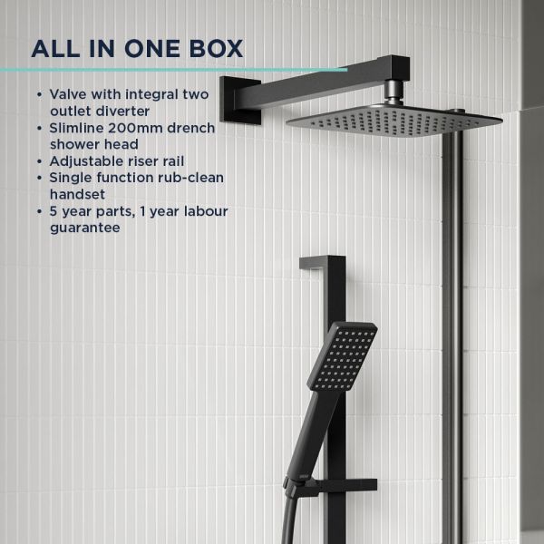 Bristan Delgado Black Two Outlet Shower Pack #4