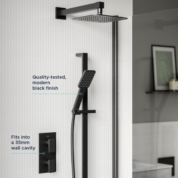 Bristan Delgado Black Two Outlet Shower Pack #5