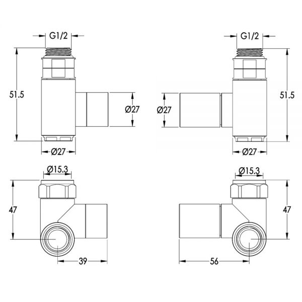 JTP Brushed Black Dual Fuel Radiator Valves #2