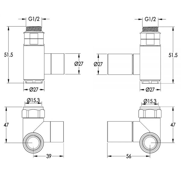 JTP Brushed Bronze Dual Fuel Radiator Valves #2