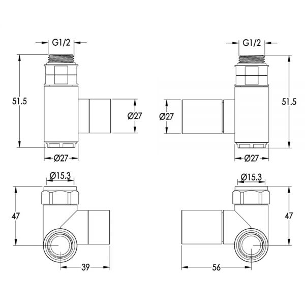 JTP Matt Black Dual Fuel Radiator Valves #2