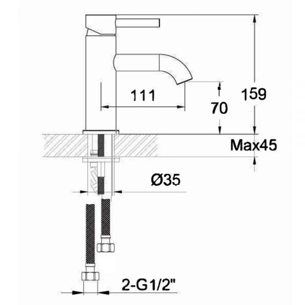 JTP Florence Chrome Basin Mixer Tap with Designer Handle #2