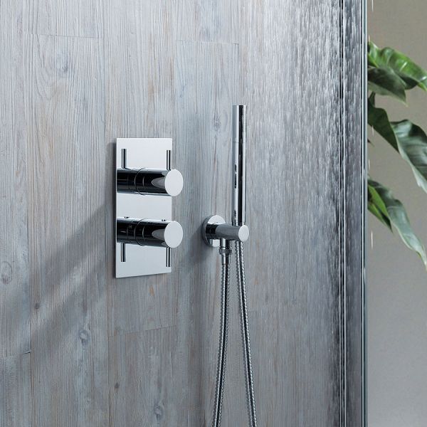 JTP Florence Chrome Single Outlet Thermostatic Shower Valve with Designer Handles #2