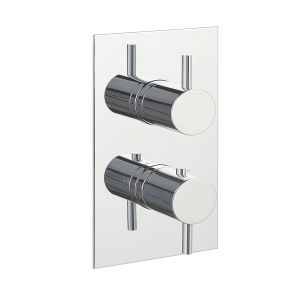 JTP Florence Chrome Three Outlet Two Handle Thermostatic Shower Valve with Designer Handles