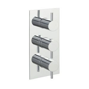 JTP Florence Chrome Vertical Three Outlet Thermostatic Shower Valve with Designer Handles