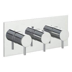 JTP Florence Chrome Horizontal Three Outlet Thermostatic Shower Valve with Designer Handles