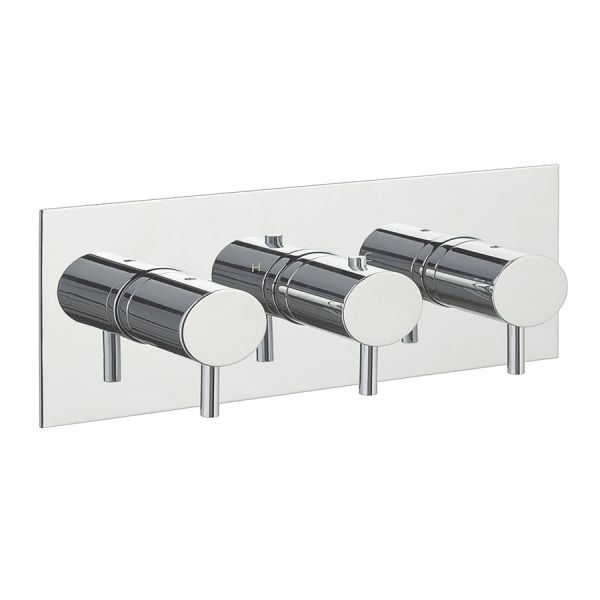 JTP Florence Chrome Horizontal Two Outlet Thermostatic Shower Valve with Designer Handles
