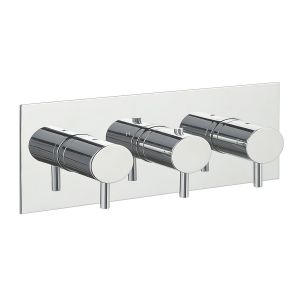 JTP Florence Chrome Horizontal Two Outlet Thermostatic Shower Valve with Designer Handles