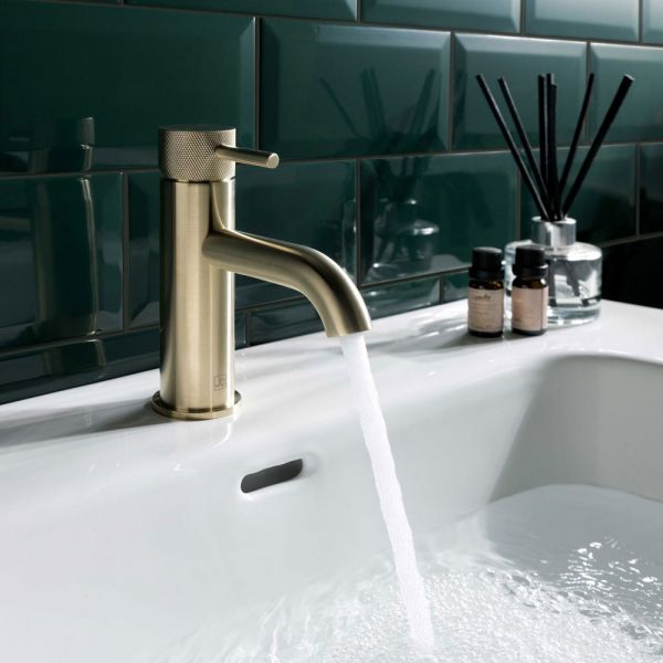 JTP VOS Brushed Brass Basin Mixer Tap with Designer Handle #4