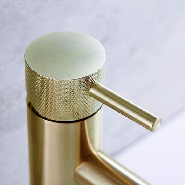JTP VOS Brushed Brass Basin Mixer Tap with Designer Handle #5