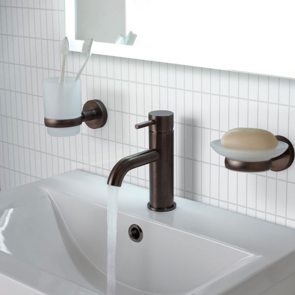 JTP VOS Brushed Black Basin Mixer Tap with Designer Handle #3
