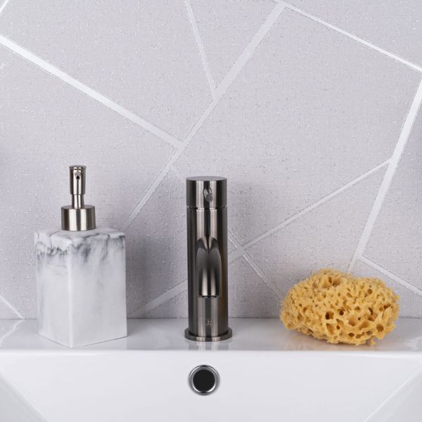 JTP VOS Brushed Black Basin Mixer Tap with Designer Handle #4