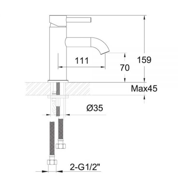 JTP VOS Brushed Black Basin Mixer Tap with Designer Handle #2