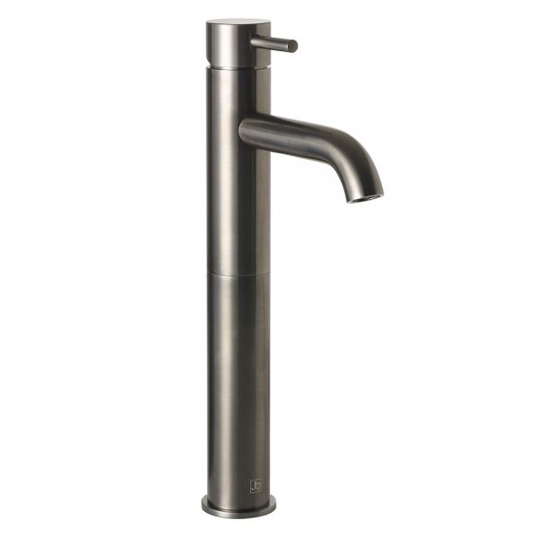 JTP VOS Brushed Black Tall Basin Mixer Tap with Designer Handle