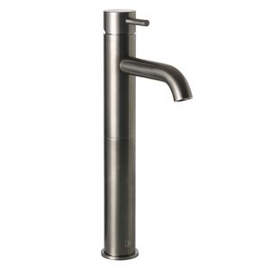 JTP VOS Brushed Black Tall Basin Mixer Tap with Designer Handle