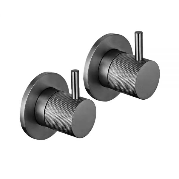 JTP VOS Brushed Black Wall Mounted Valves with Designer Handle