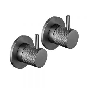 JTP VOS Brushed Black Wall Mounted Valves with Designer Handle