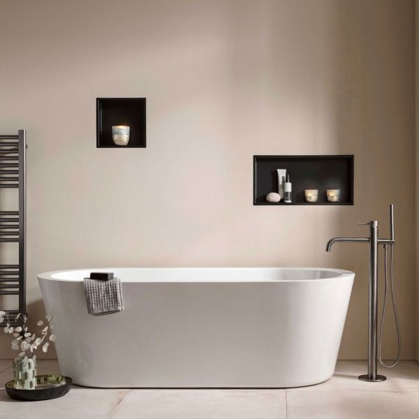 JTP VOS Brushed Black Floor Standing Bath Shower Mixer Tap with Designer Handle #3