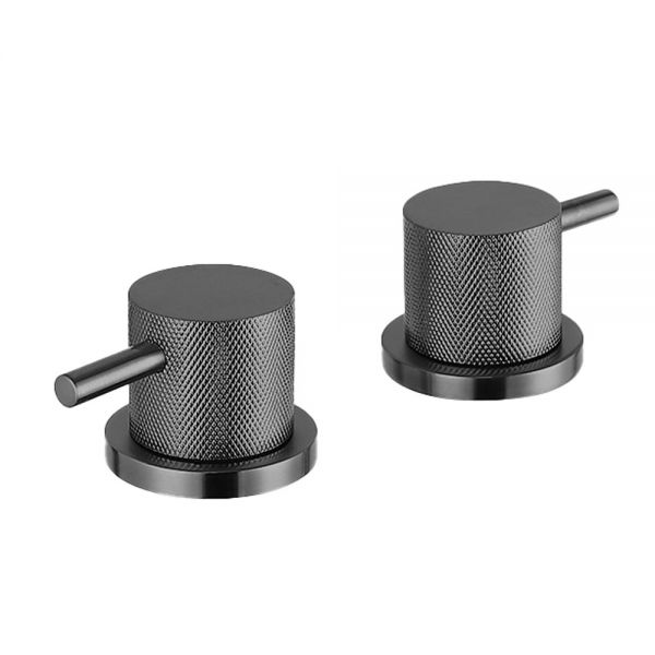JTP VOS Brushed Black Deck Mounted Panel Valves with Designer Handle