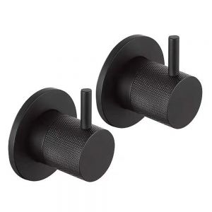 JTP VOS Matt Black Wall Mounted Valves with Designer Handle