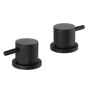 JTP VOS Matt Black Deck Mounted Panel Valves with Designer Handle