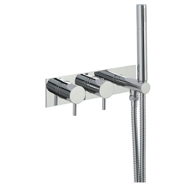 JTP Florence Chrome Two Outlet Thermostatic Shower Valve with Handset Kit with Designer Handles