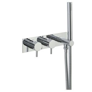 JTP Florence Chrome Two Outlet Thermostatic Shower Valve with Handset Kit with Designer Handles