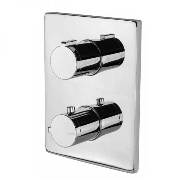 Vema Rectangular Thermostatic Two Outlet Shower Valve