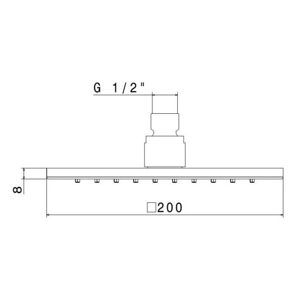 Vema Brass 200mm Square Ultraslim Shower Head #2