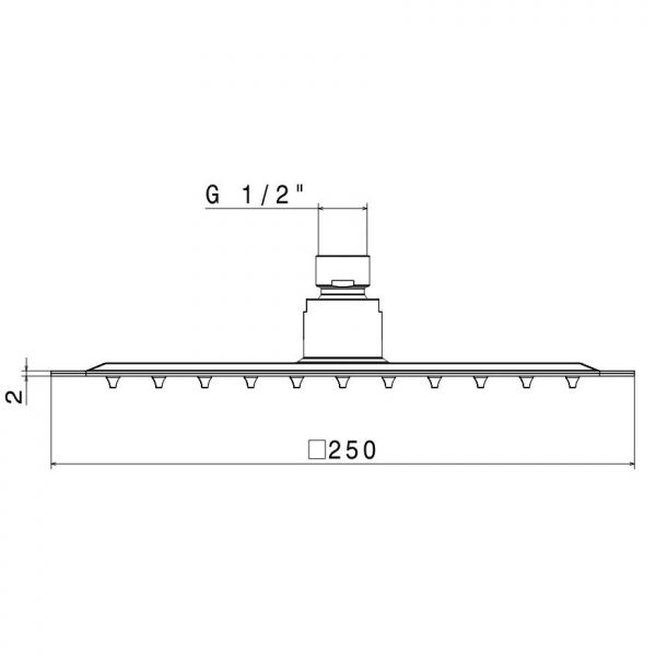 Vema Brass 250mm Square Ultraslim Shower Head #2
