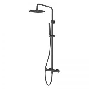 Vema Complete Matt Black Round Shower Kit