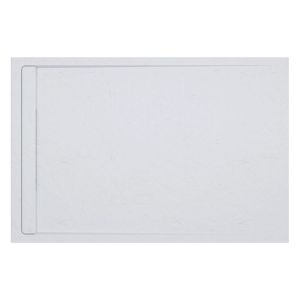 Moods White Slate Effect Shower Tray with Linear Waste 1400 x 800mm