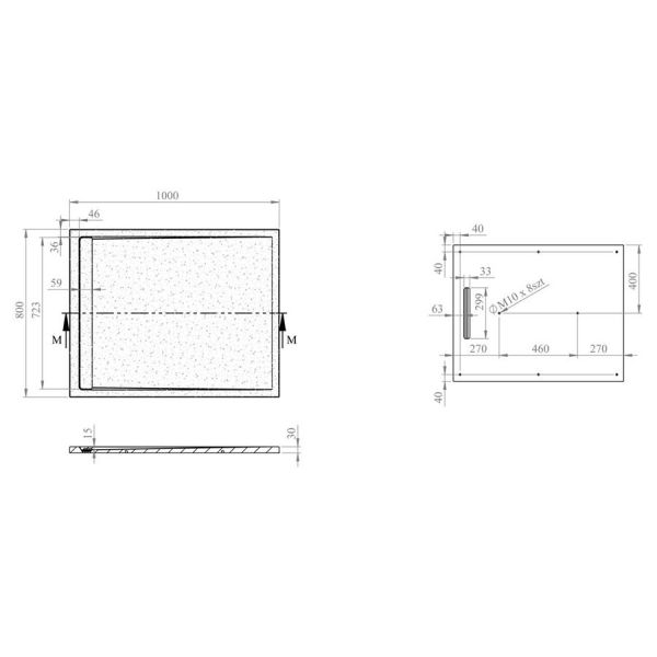 Moods Grey Slate Effect Shower Tray with Linear Waste 1000 x 800mm #4