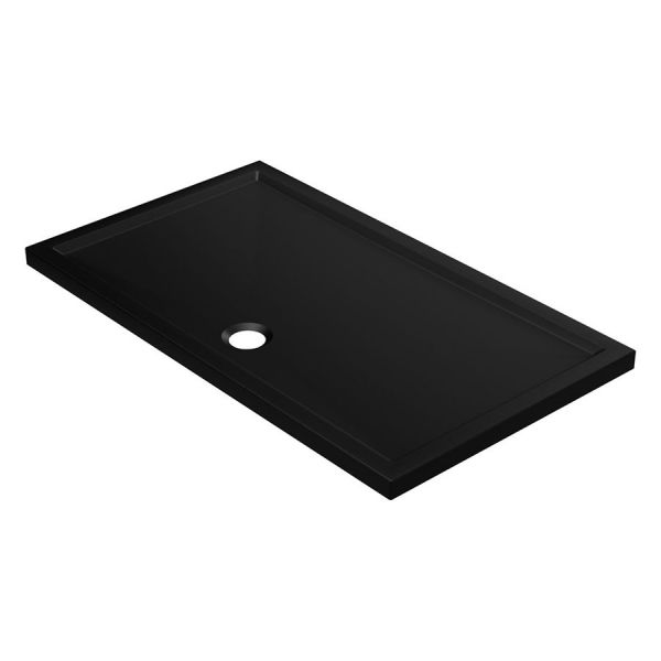 Moods 40mm Low Profile Matt Black Rectangular Shower Tray 1400 x 800mm #2