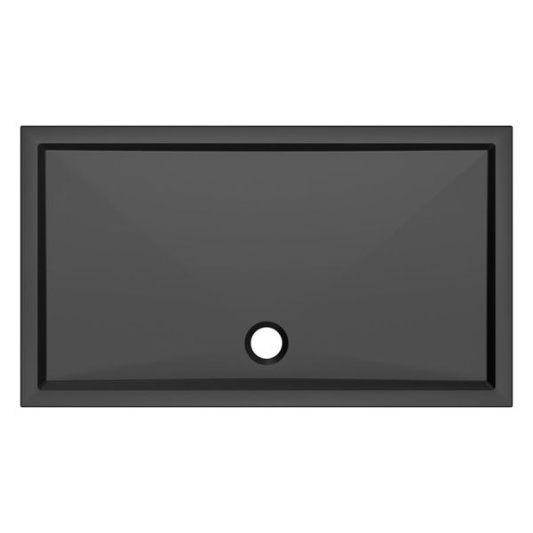 Moods 40mm Low Profile Matt Black Rectangular Shower Tray 1400 x 800mm