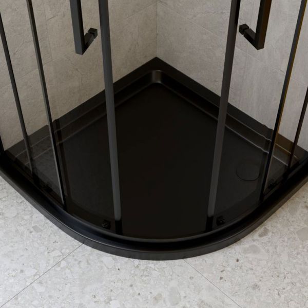 Moods 40mm Low Profile Matt Black Quadrant Shower Tray 800 x 800mm #3