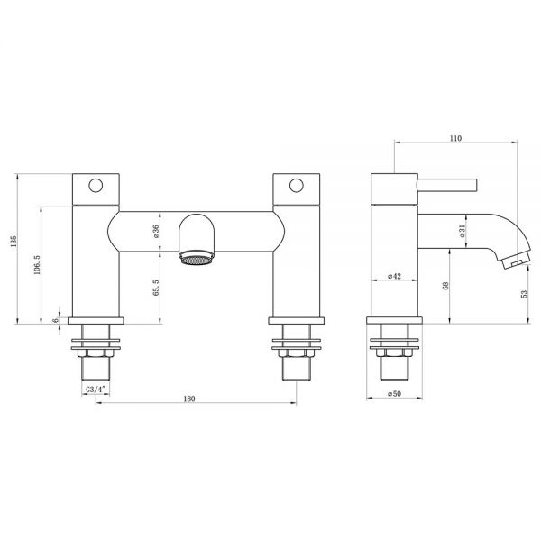 Moods Eustache Matt Black Bath Filler Tap #2