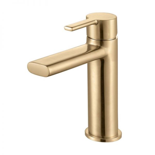 Moods Evolve Brushed Brass Mono Basin Mixer Tap with Waste