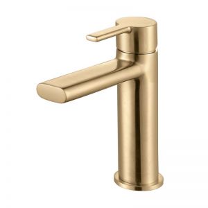 Moods Evolve Brushed Brass Mono Basin Mixer Tap with Waste
