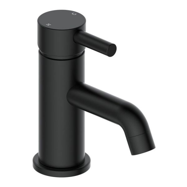 Moods Eustache Matt Black Mini Basin Mixer Tap with Waste