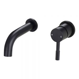 Moods Eustache Matt Black Wall Mounted Basin Mixer Tap