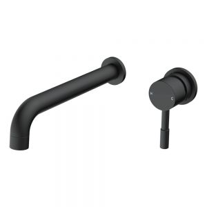 Moods Eustache Matt Black Wall Mounted Basin Mixer Tap 220mm