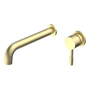 Moods Eustache Brushed Brass Wall Mounted Basin Mixer Tap 220mm