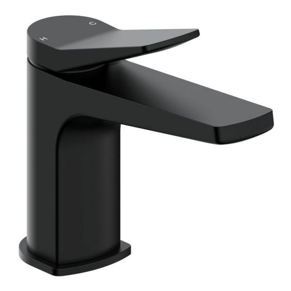 Moods Nova Matt Black Mono Basin Mixer Tap with Waste