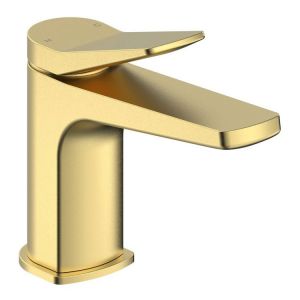 Moods Nova Brushed Brass Mono Basin Mixer Tap with Waste