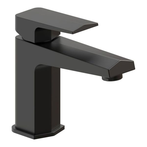 Moods Rhodes Matt Black Mono Basin Mixer Tap with Waste