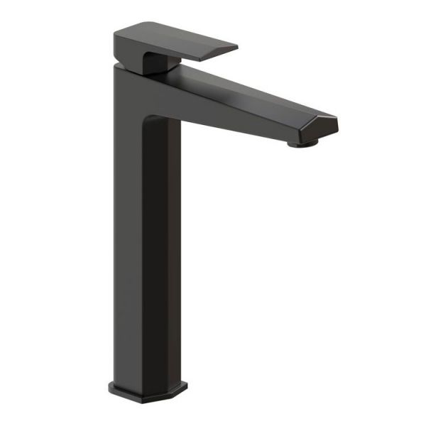 Moods Rhodes Matt Black Tall Basin Mixer Tap